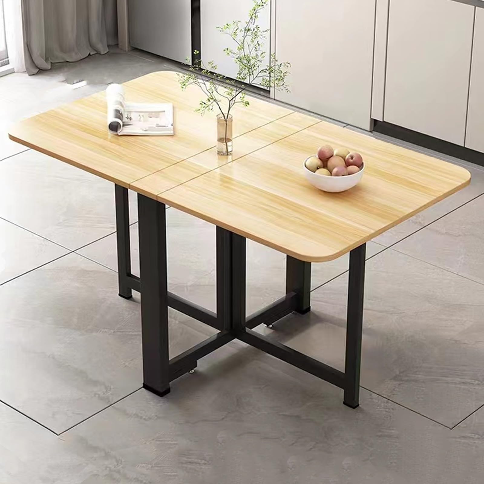 Table de salle à manger pliante peu encombrante – Bureau d'extension pour petites cuisines et salles à manger – Ensemble de table multifonction en bois parfait pour les espaces compacts