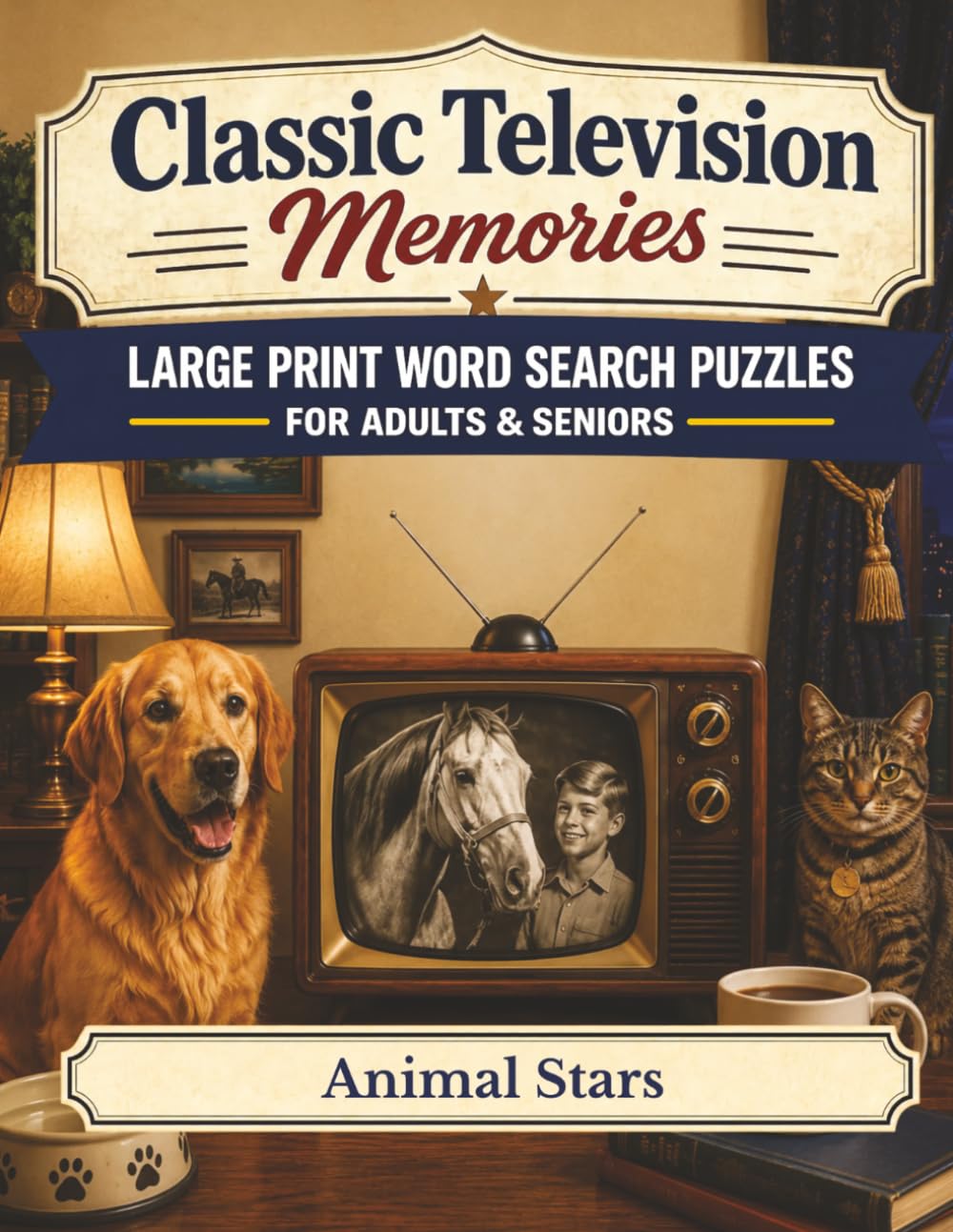 Classic Television Memories: Animal Stars: Large Print Word Search Puzzles for Adults & Seniors — 100 Nostalgic Puzzles Featuring TV's Most Beloved Animal Friends, with Bonus Classic Trivia