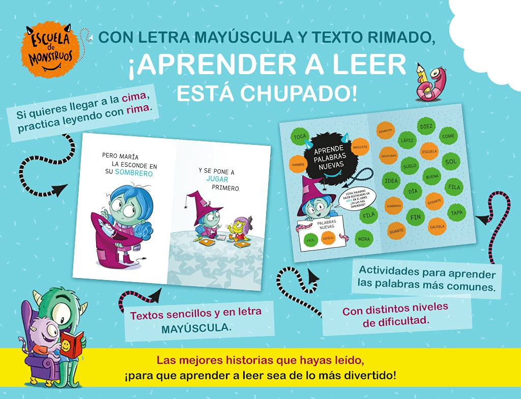 Aprender a leer en la Escuela de Monstruos 10 - Dame helado o me deshago: En letra MAYÚSCULA (libros para niños a partir de 5 años)
