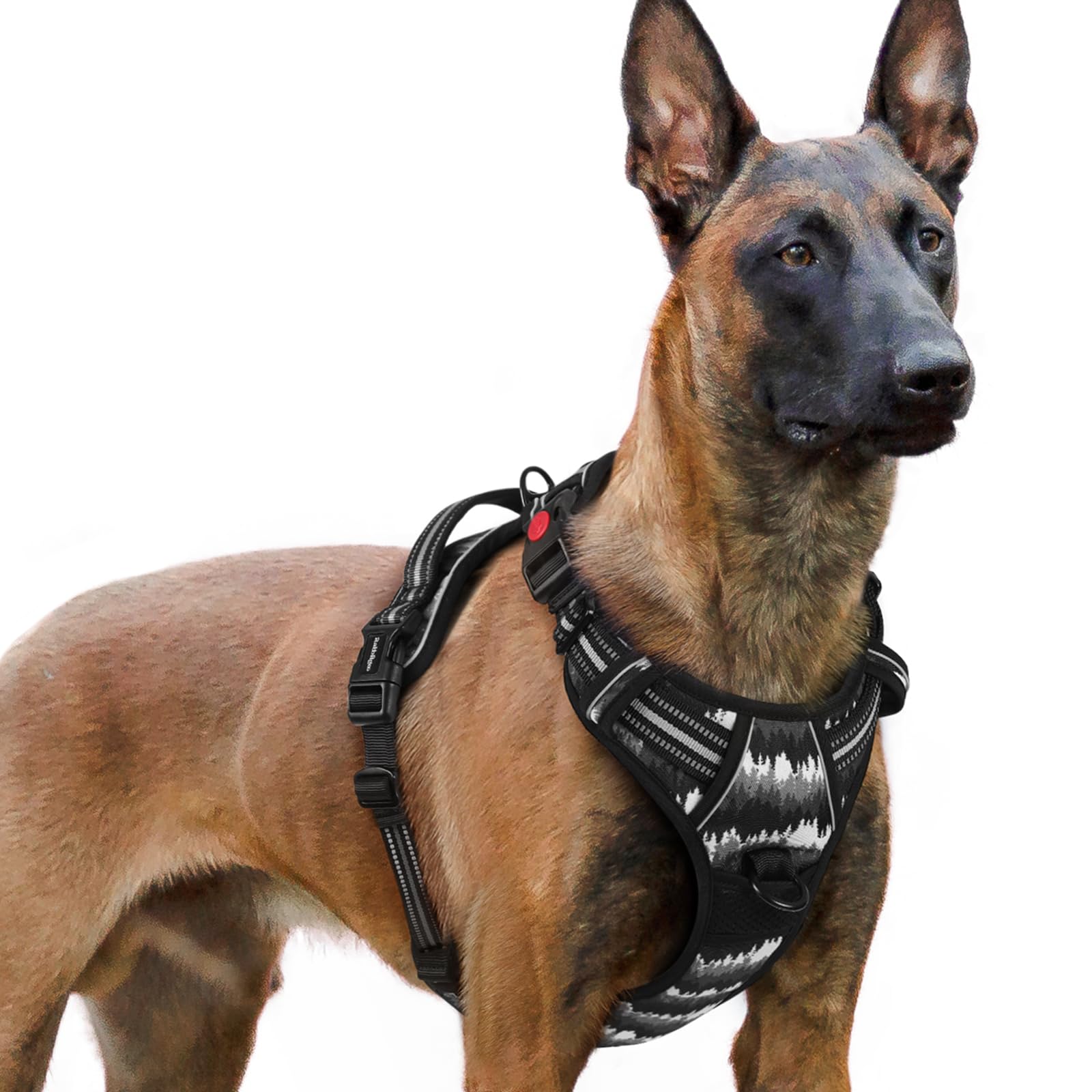 rabbitgoo Hundegeschirr Kleine Hunde, Verstellbare Geschirr Hund ohne Zug & Würgen, Anti Zug Hundegeschirr mit Griff, weich Gepolsterte Reflektierende Brustgeschirr