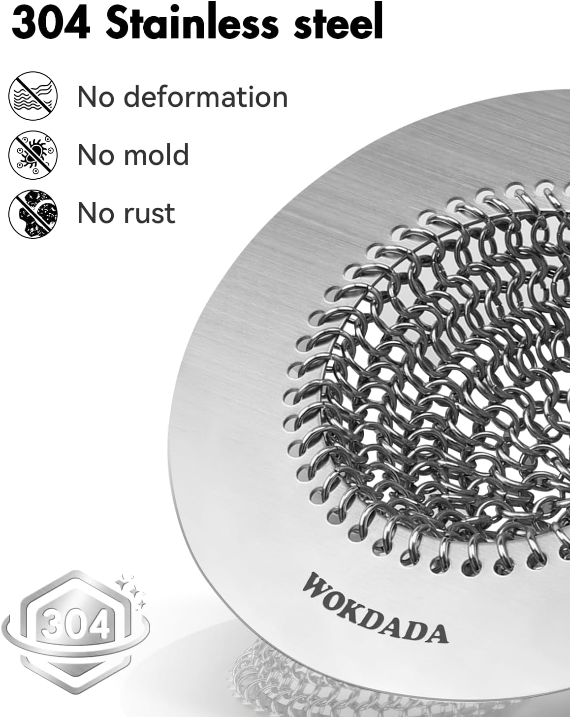 Sink Drain Strainer, Reversible No Clog Mesh Kitchen Sink Drain Strainer, 304 Stainless Steel & Rust-Proof/Masterfully Handcrafted, Easy Clean, Dishwasher Safe, Fits Standard Sink Drain - Image 4