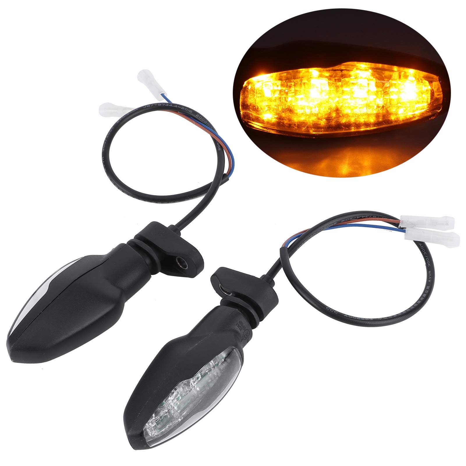 KIMISS 1 Paio di Indicatori di Direzione per Moto da 12 V, Indicatori di Direzione a LED Anteriori Color Ambra per Tiger 800/1200