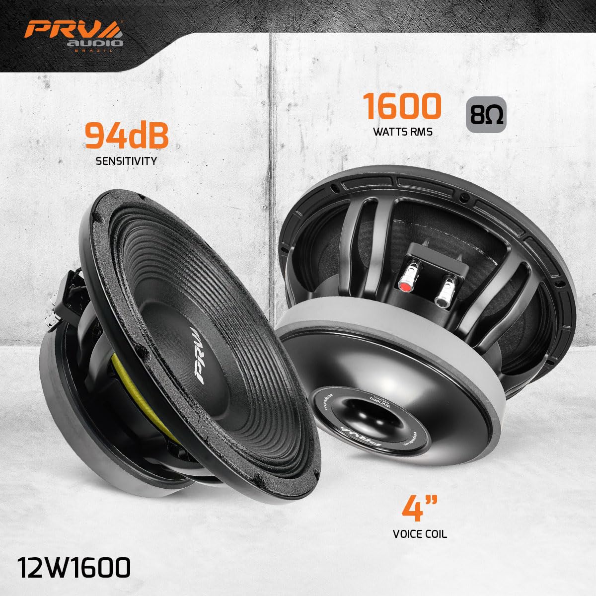 Amazon | PRV AUDIO 12インチウーファー12W1600、1600ワットRMS、4 