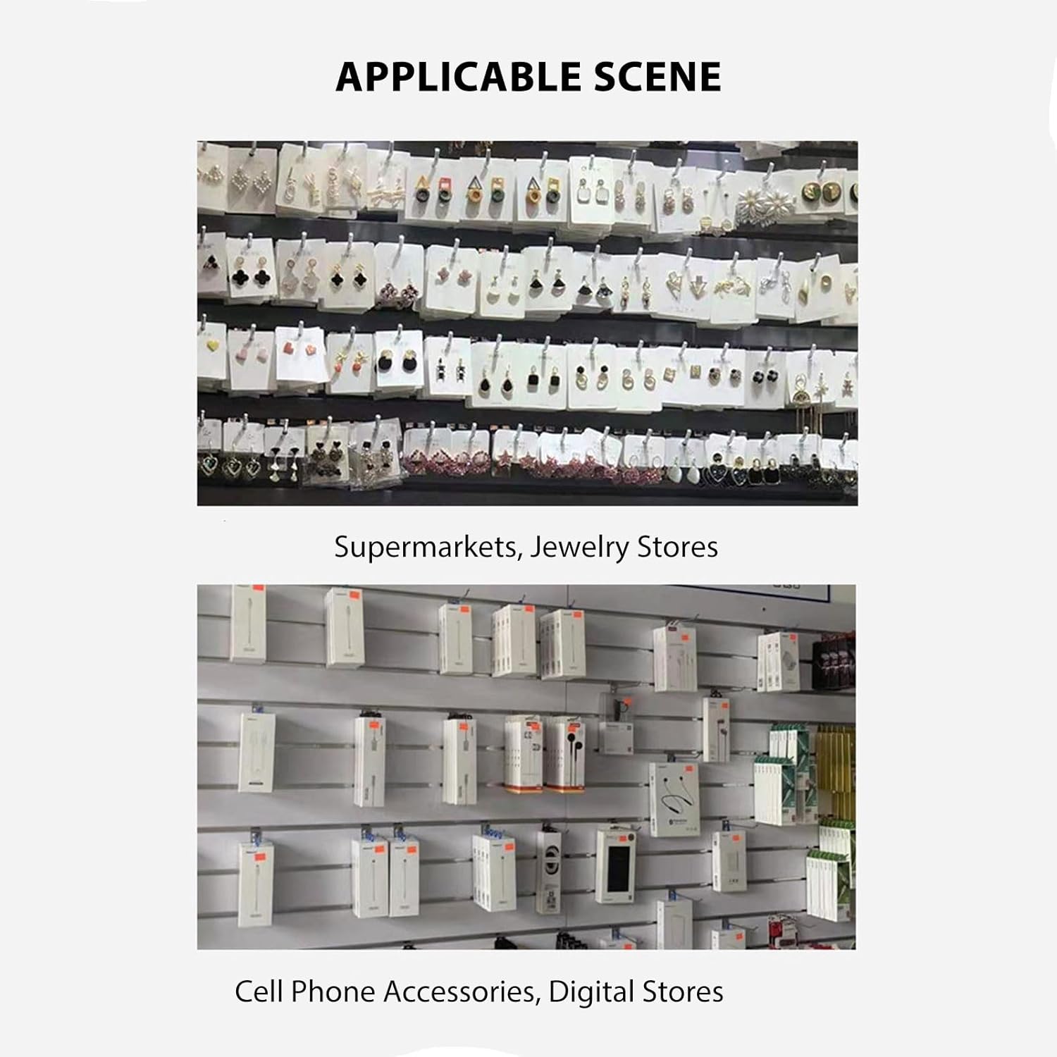 Tyenaza 50 Pieces 20 cm Wall Panel Hooks, Slat Wall Hooks, Pegboard Hooks for Wall Hangers, Display Hooks for Shops, for Jewelries, Boutiques, Supermarkets