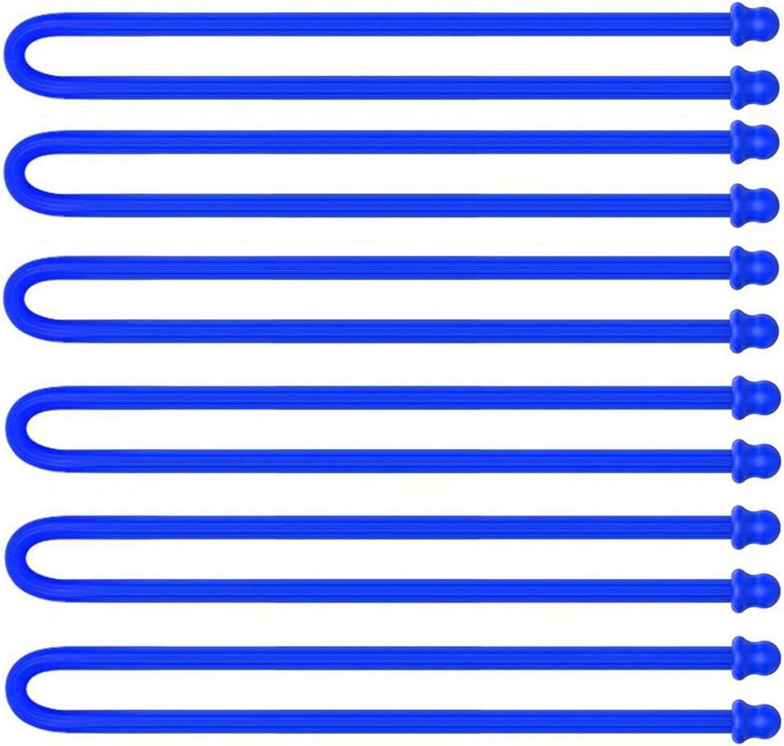 aa 10Pcs 6-Inch Original Silicone Cable Tie, Steel-Core Silicone Twist Ties, Reusable Rubber Twist Tie, Cable Tie Straps. (3 Colors 6-Inch) for Organizing. (Dia 5mm)