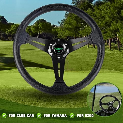 Vista 47 de RASTP Volante de carrito de golf de 12.6 pulgadas/12.598 in para Club Car DS y Club Car Precedent EZGO Yamaha Carritos de golf, rojo Estilo B- Rojo