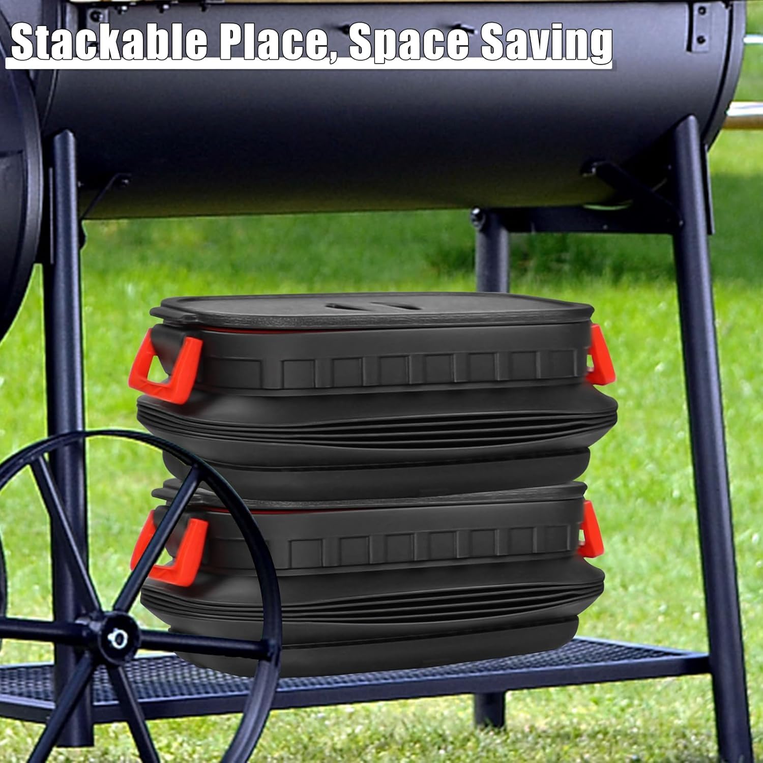 Wood Pellet Storage Containers - Pellet Bin Pellet Bucket With Spoon Set,Smoker Pellet Storage ,Pellet Containers for Grill Pellet