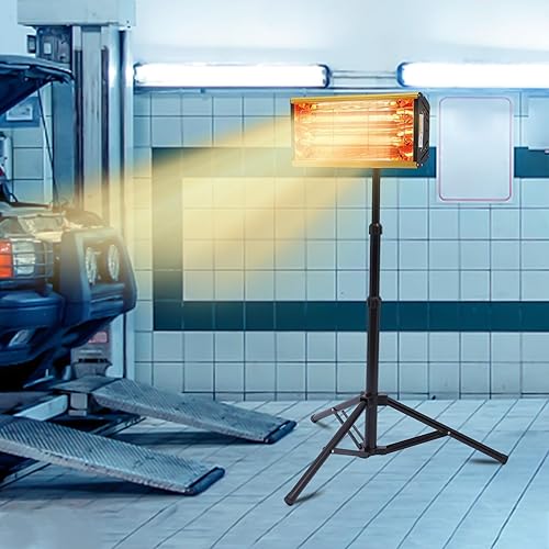 Miniatura 8 de YIYIBYUS Lámpara de curado de pintura infrarroja de 2000 W, lámpara de secado de pintura infrarroja de onda corta con soporte e interruptor de