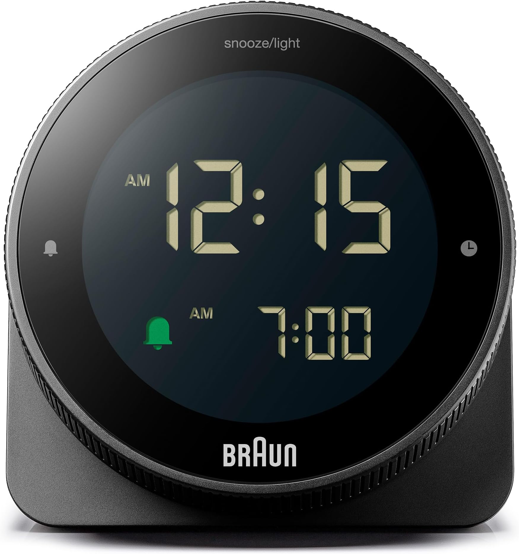 Braun Digital Alarm Clock with Snooze, Negative LCD Display