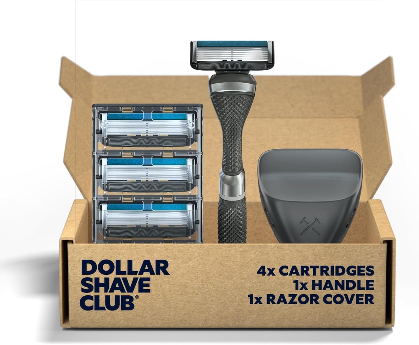 Dollar Shave ClubTravel Shave Set | 4 Extra Close Refill Cartridges, 1 Handle, 1 Razor Cover