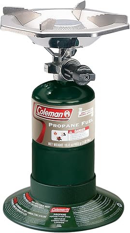 Coleman BottleTop Propane Stove with Adjustable Burner, Portable Camping/Backpacking Cooker with 7650 BTUs of Power