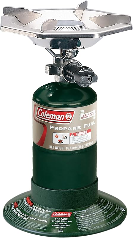 Estufa de propano BottleTop con quemador ajustable, cocina portátil para acampar/mochilero con 7650 BTU de potencia para acampar, hacer cola, asar a la parrilla y más