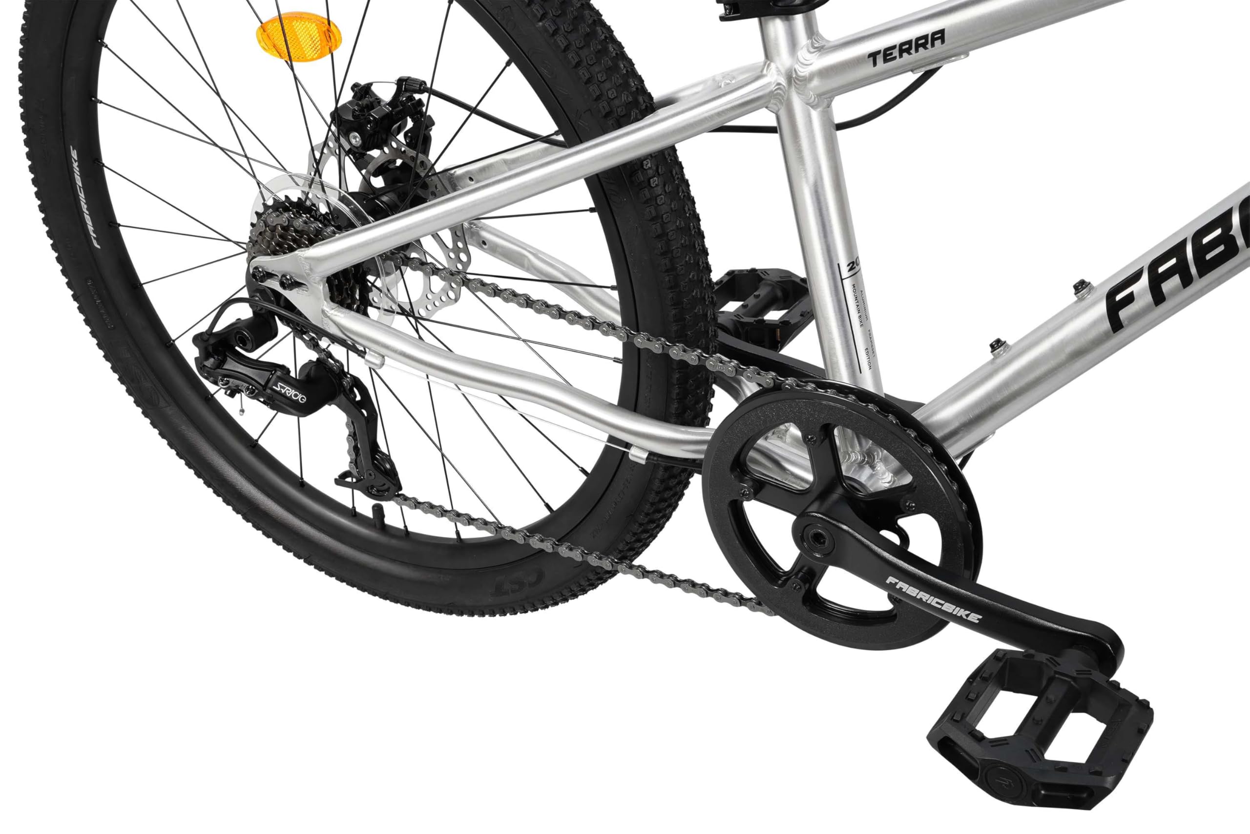 FabricBike Terra - Bicicleta de montaña de Aluminio 24 Pulgadas para niños de 8, 9, 10 y 11 años, Bicicleta MTB, Freno de Disco, Cambio de 7 velocidades, Suspensión Delantera.