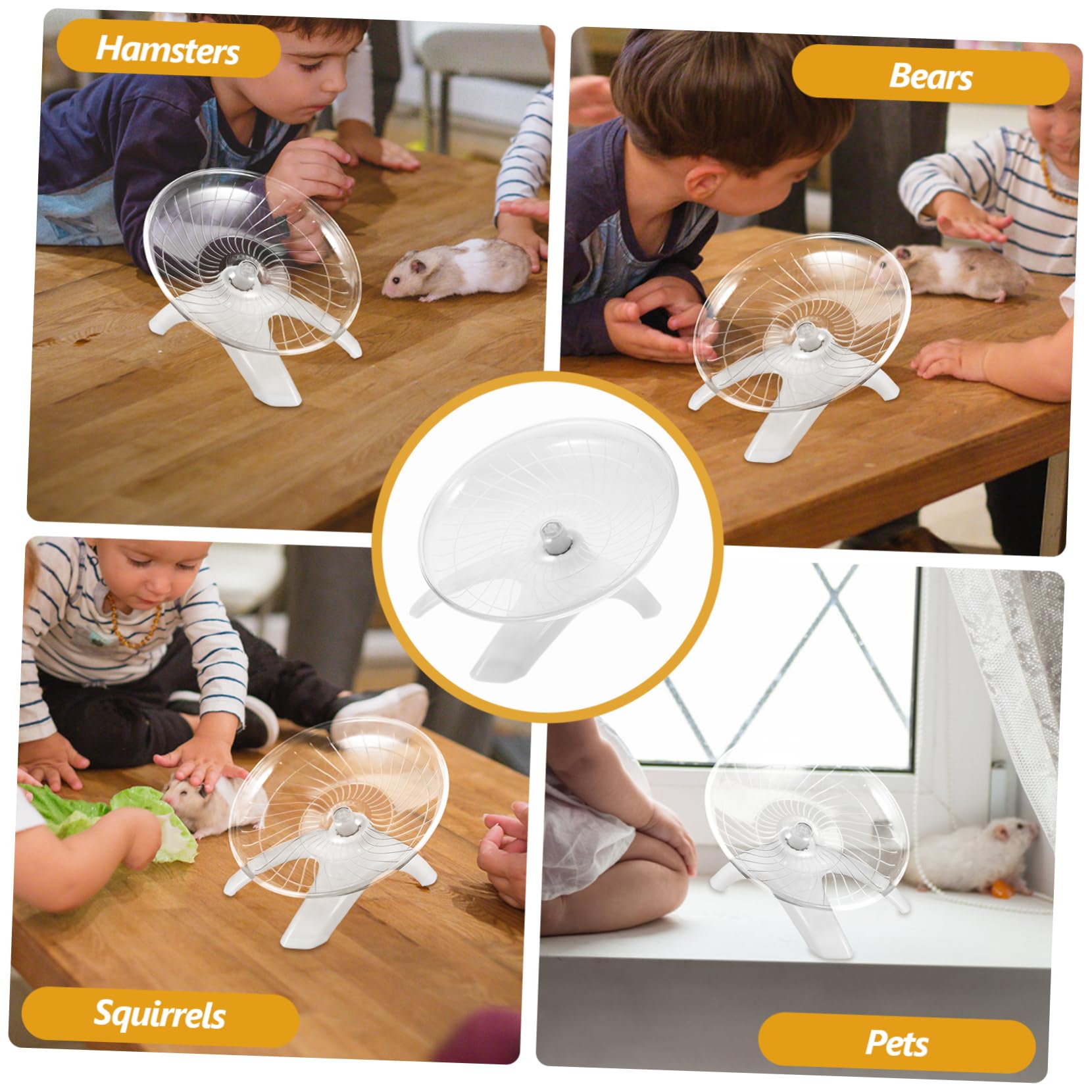 HANABASS Innovative Silent Exercise Wheel for Hamsters Squirrels and Small Animals Pet Toy Supply