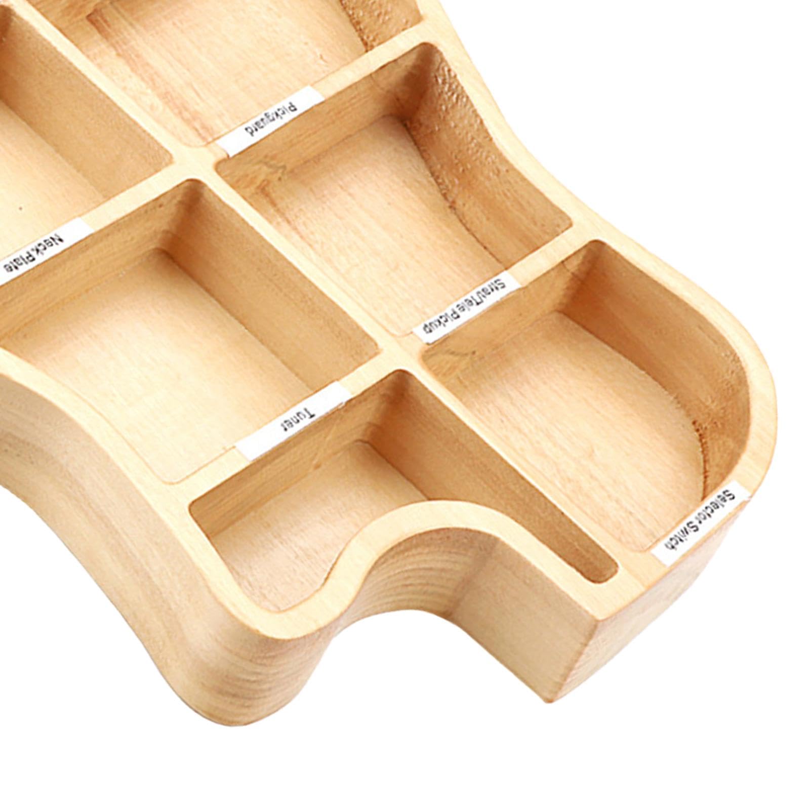 Generic Caja de Púas de Guitarra de Madera, Soporte para Caja de Púas de Guitarra con 9 Compartimentos