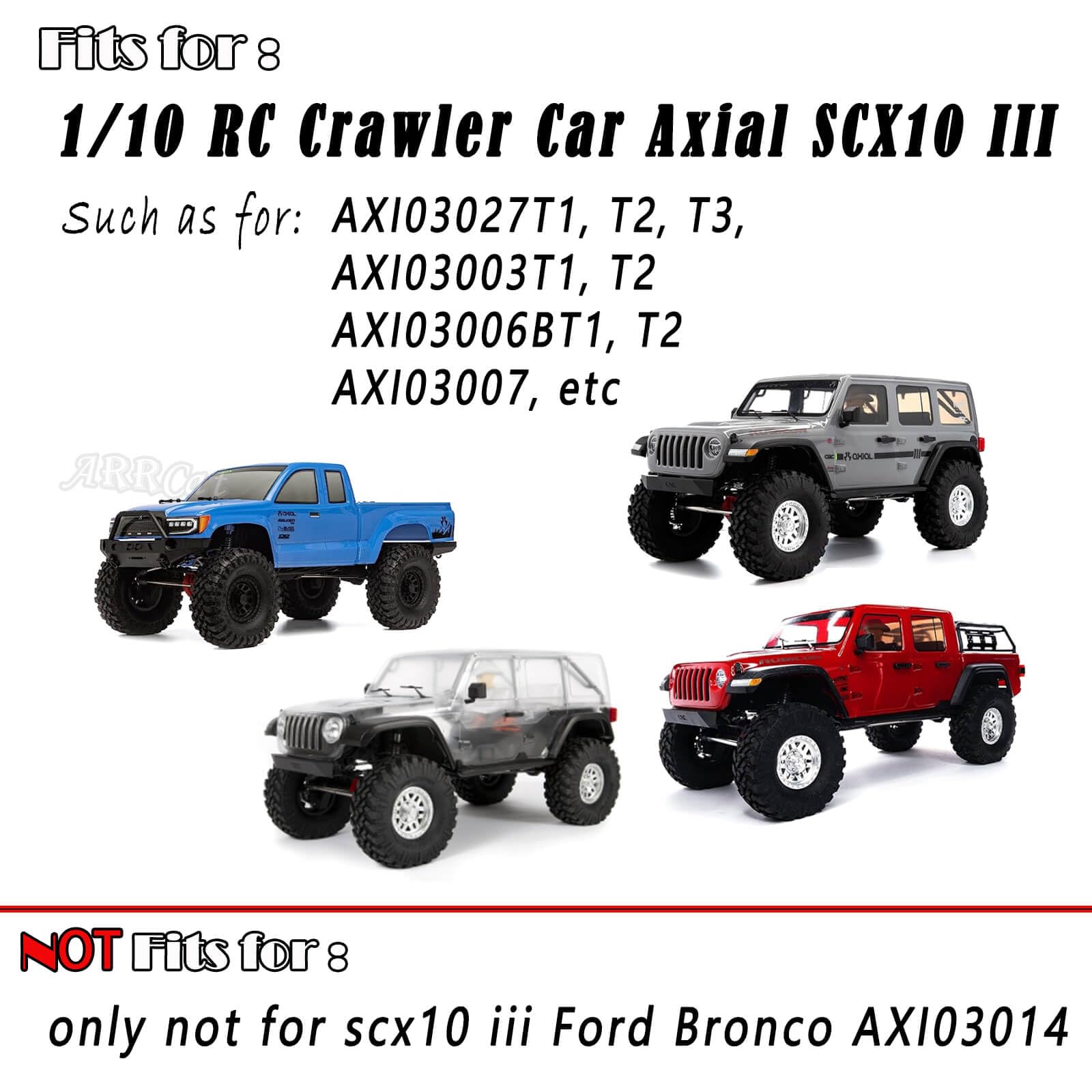 ARRCat RC Upgrades Part for Axial SCX10 III,Aluminum Front Rear Portal Axles/Brass Axle Diff Cover/Front Inner Portal Covers Steering Knuckles/Portal Covers Weights,Black