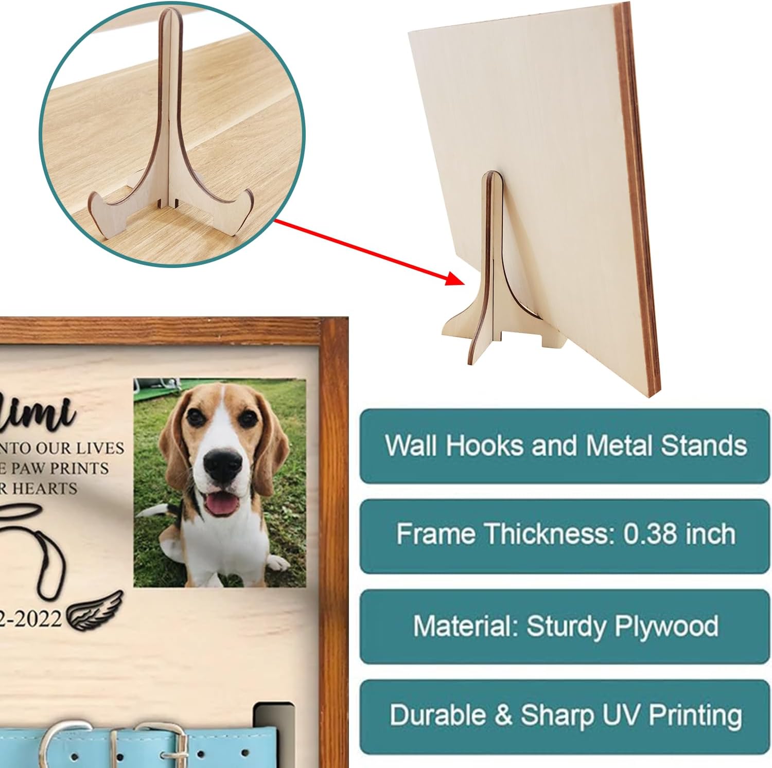 Personalized Dog Memorial Picture Frame, Dog Memorial Gifts For Loss Of Dog, Pet Memorial Gifts, Dog Collar Frame - Upload Image Pet Memorial Frame