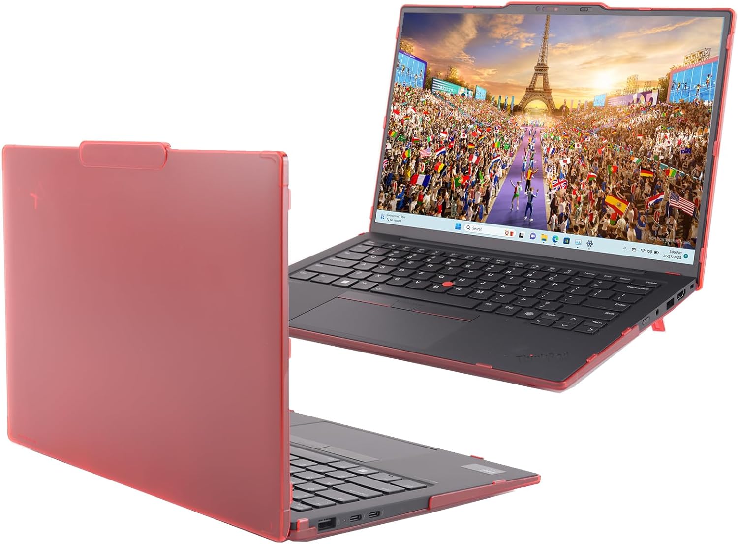 mCover Hard Case ONLY Compatible for 2024-2025 14" Lenovo ThinkPad X1 Carbon Gen 12 Windows Notebook PC (with 180-degree Hinge, NOT Fitting Any Other Lenovo Models) - Red