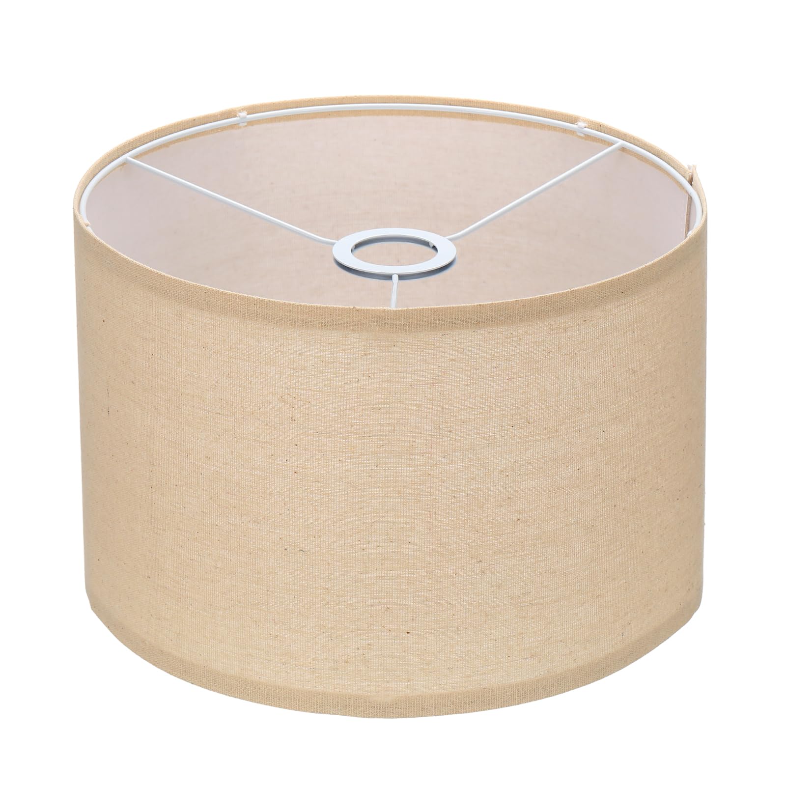 VIAPUICE Linen Drum Lampshade 30cm x 30cm x 20cm H 4.2 Spider Fitter- Beige