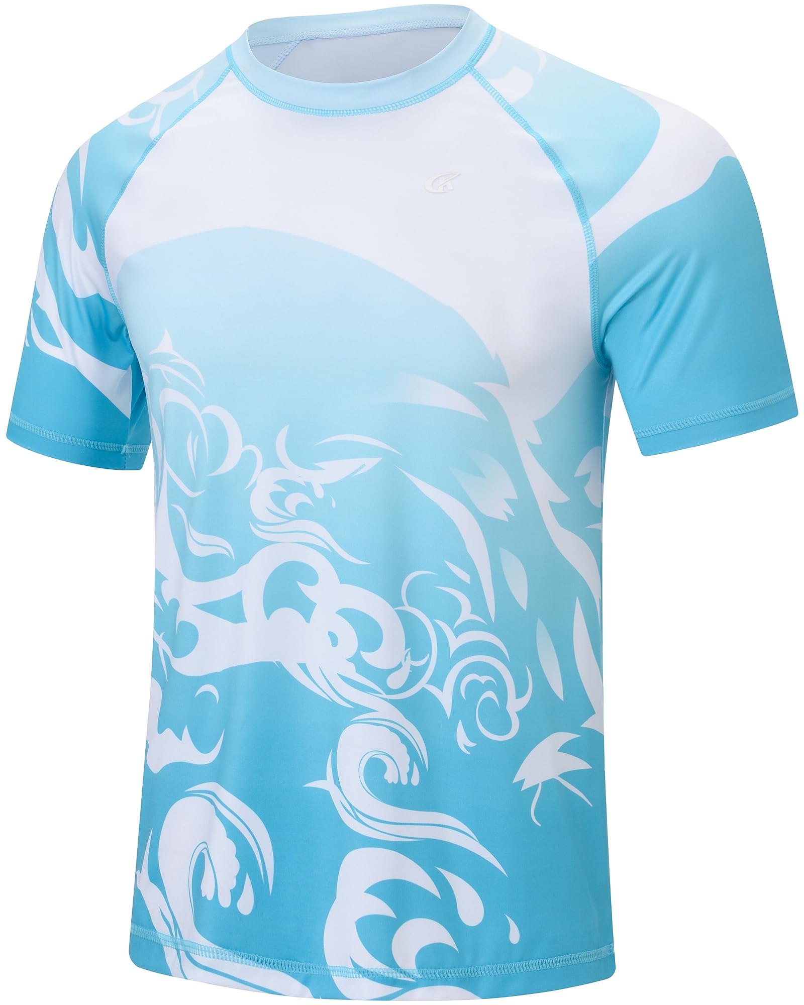 Huayuzh Herren UV Shirt Rashguard T-Shirt Schwimm Shirt Schnelltrocknend Leicht Atmungsaktiv Surfen Angeln Wandern Top