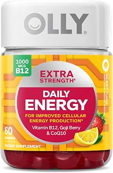 OLLY Multi + Probiotic Adult Multivitamin Gummy, 1 Billion CFUs, Digestive & Extra Strength Daily Energy Gummy, Caffeine Free, 1000mcg Vitamin B12, CoQ10, Goji Berry