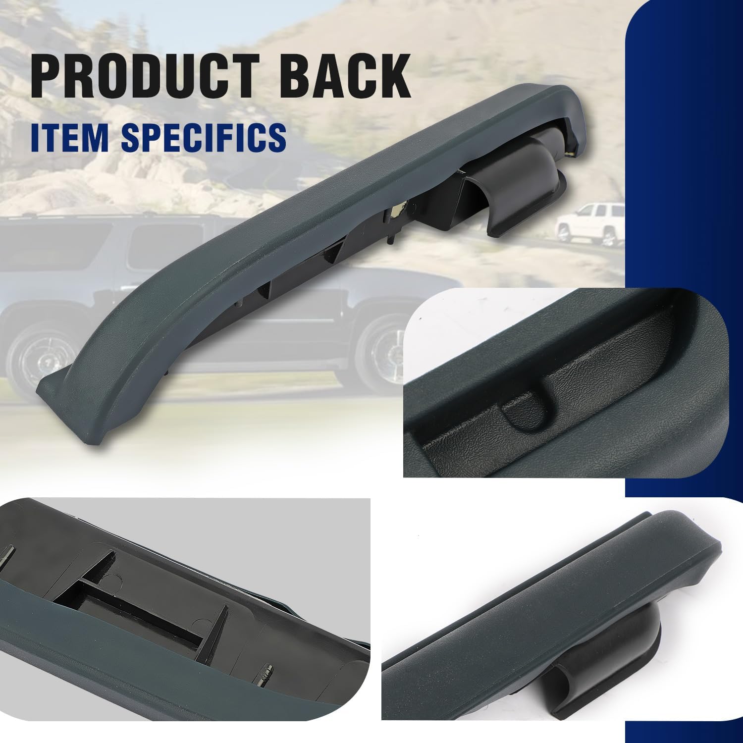 15691223 Interior Trim Door Armrest Pull Handle Front Left Driver Side for Chevy GMC Suburban C1500 C2500 K1500 K2500 Yukon 1992-1994 1990-1994 15691223