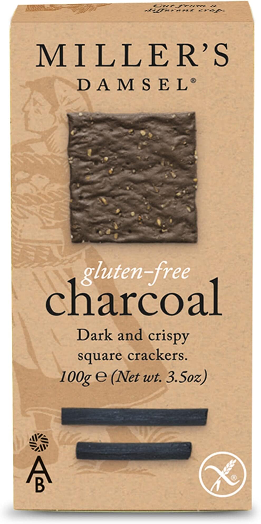 Miller's Damsels Gluten Free Charcoal Crackers - 6x100g