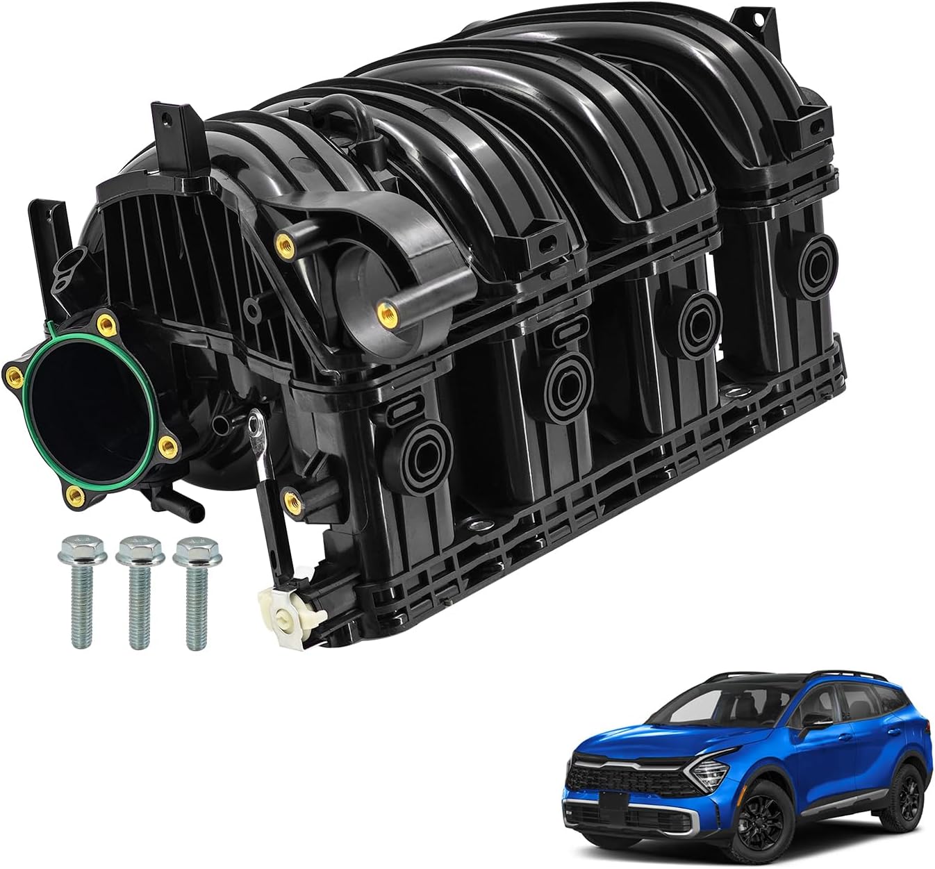 Engine Intake Manifold 283102GGA0 Compatible with Hyundai Kia 2015-2019 Sonata, 2018-2021 Tucson, 2017-2020 Santa Fe, 2016-2020 Optima Sorento, 2017-2022 Sportage 2.4L L4 Replace#28310-2GGA0