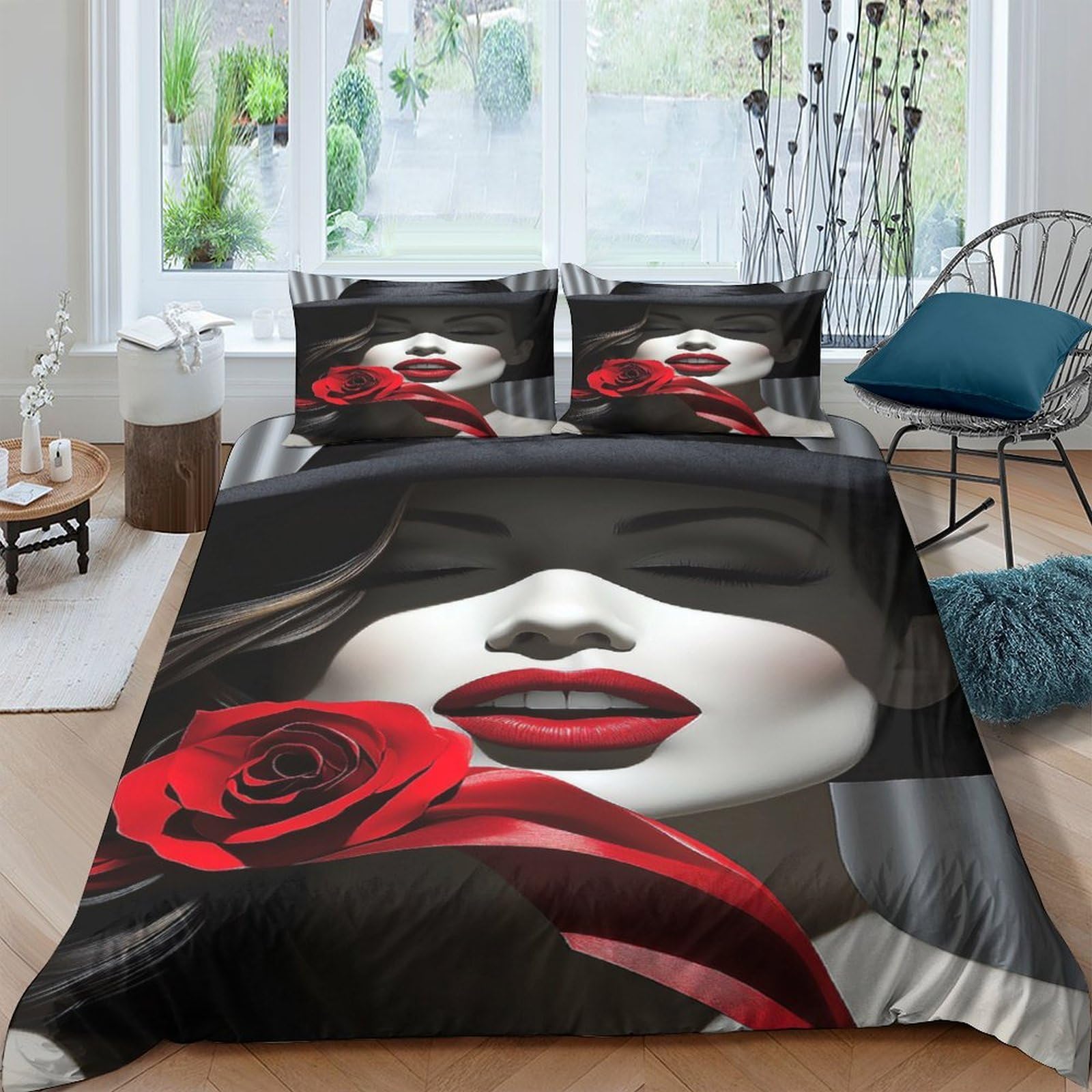 Linge de lit durable 140x200cm pour éviter la décoloration avec housse et taie d'oreiller