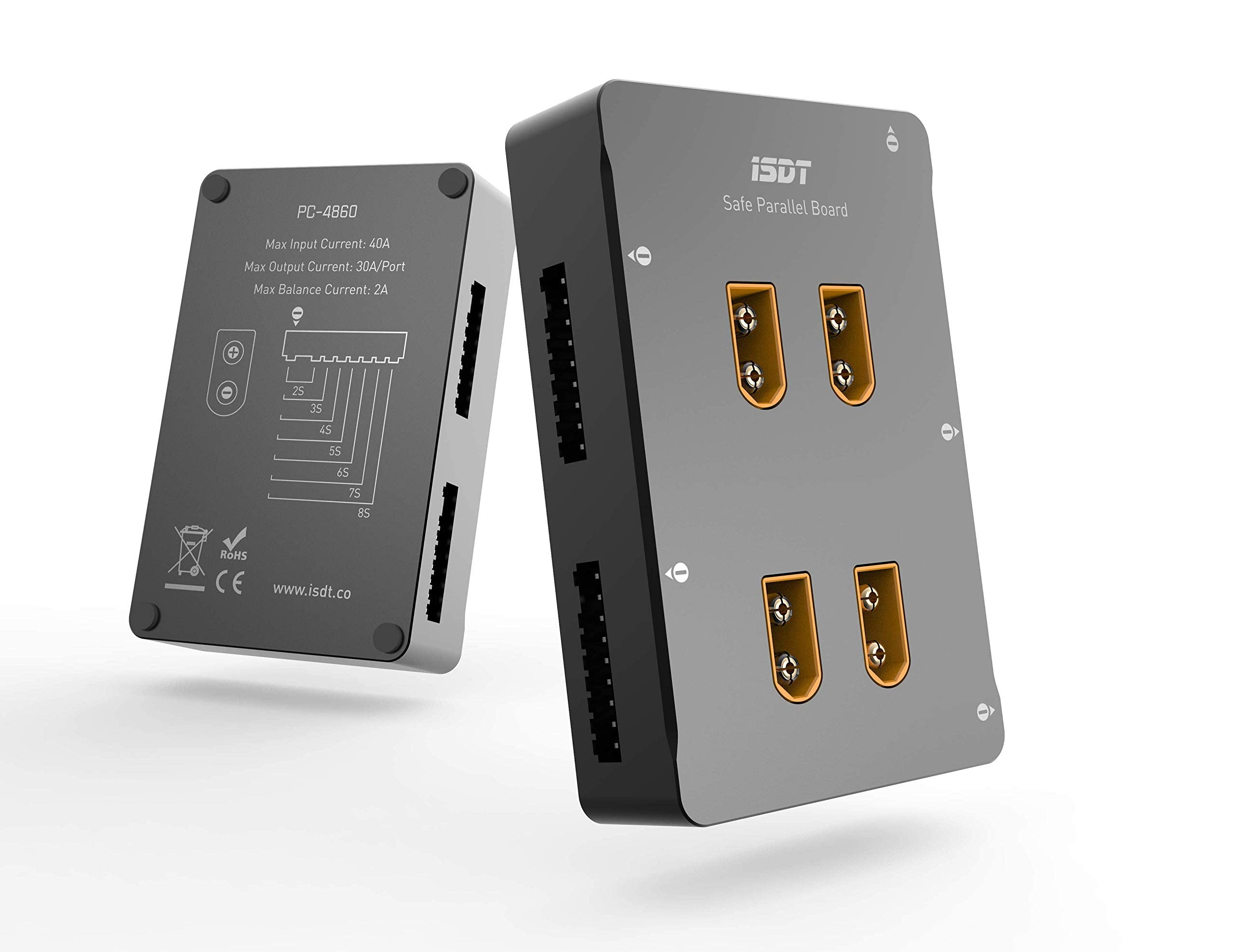 ISDT PC-4860S Lipo Battery Parallel Charging Card, RC Lipo Balanced Parallel Charging Board, Safe Parallel Charging Card, XT60 Plug for 1-8S RC Lipo Batteries