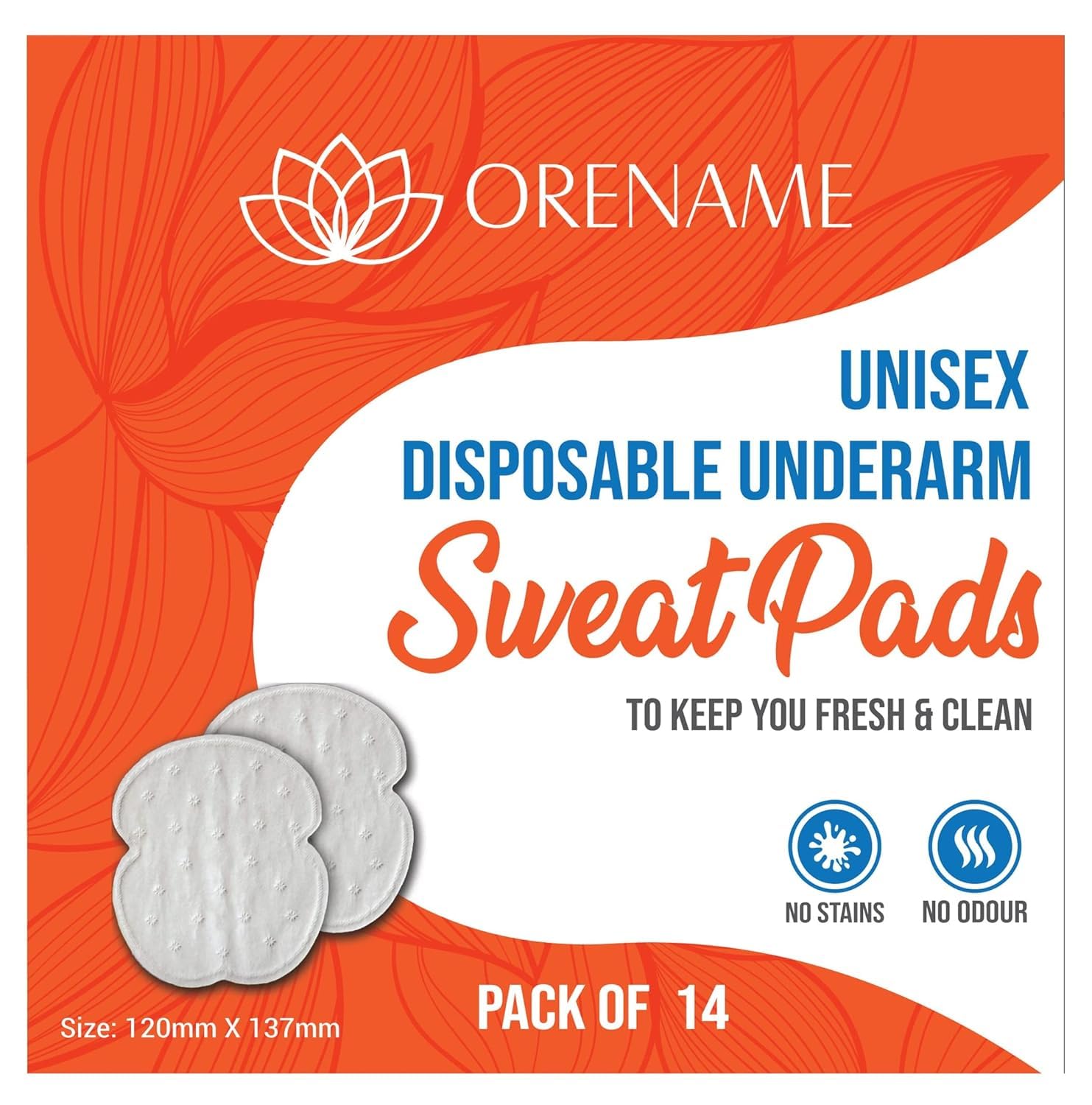 Disposable Underarm Sweat Pads for Women and Men Sweat Absorbent Stain Proof Odour Control Skin Friendly Safe on Fabrics Highly Absorbent Sweat Pads Cotton Anti Allergic (Pack of 14 Pcs)