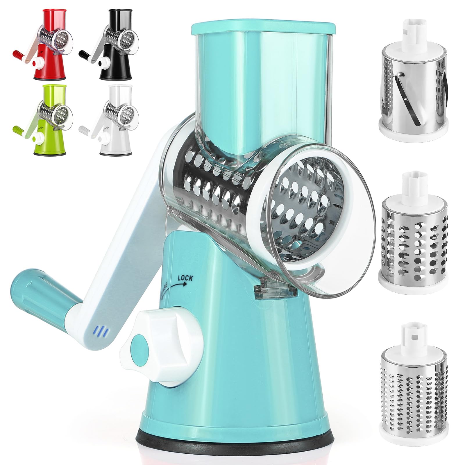 Mandoline De Cuisine Manuelle Dreamhigh - 3 Lames Incluses Pour Découper Légumes, Fromage Et Noix