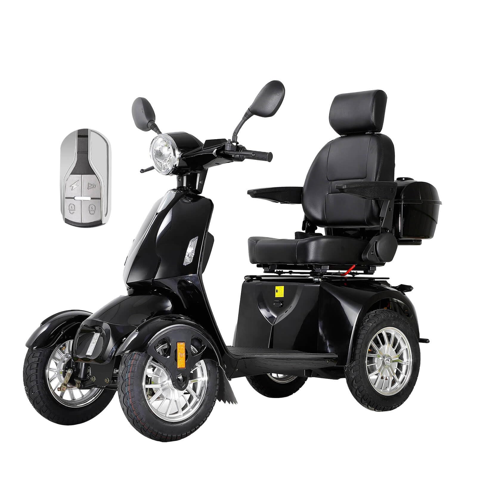 Mobility Scooters for Seniors & Adults, Heavy Duty 4-Wheel 3 Speed Medical Electric Powered Wheelchair Device 800W All Terrain, Elderly Rear Lockbox Adjustable Seat