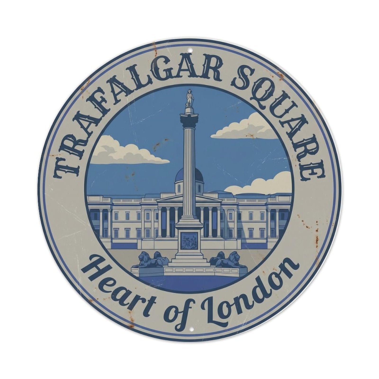 Fqnyr Style Vintage Travel London Trafalgar Square Metal Tin Sign