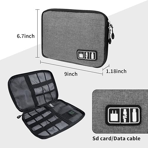 Miniatura 4 de Lcsmaokin Organizador de viaje electrónico bolsa de almacenamiento electrónico portátil impermeable para almacenamiento de cables de carga pequeños