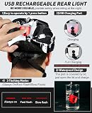Casco de bicicleta para hombres y mujeres, casco de ciclismo ligero con luz LED, gafas magnéticas, visera solar, cascos de bicicleta de montaña y carretera para adultos, tamaño ajustable 57-62 - 3