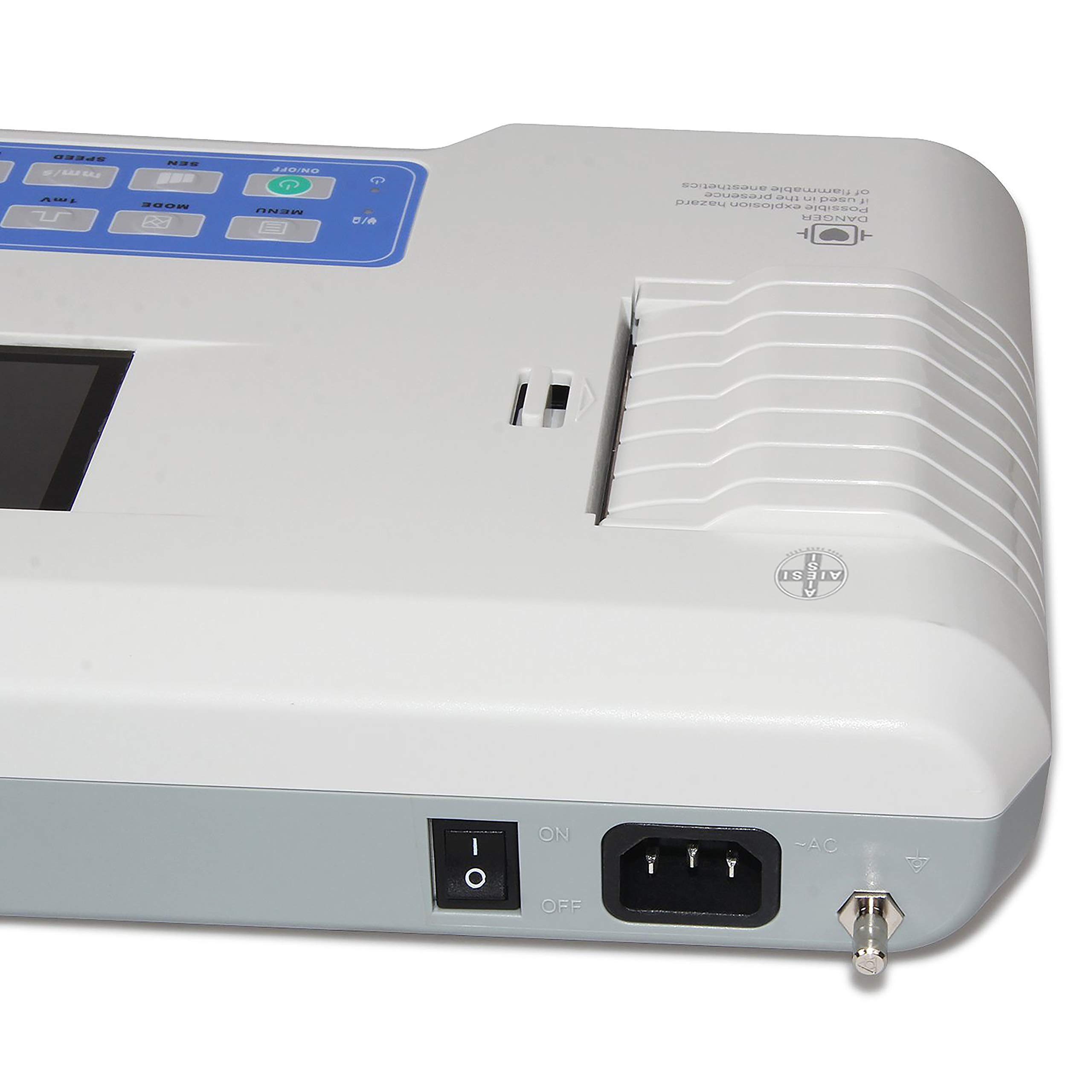 AIESI® Elettrocardiografo a 3 canali interpretativo ECG300G con software per collegamento a PC e stampante termica integrata ad alta risoluzione, Garanzia Italia 24 mesi