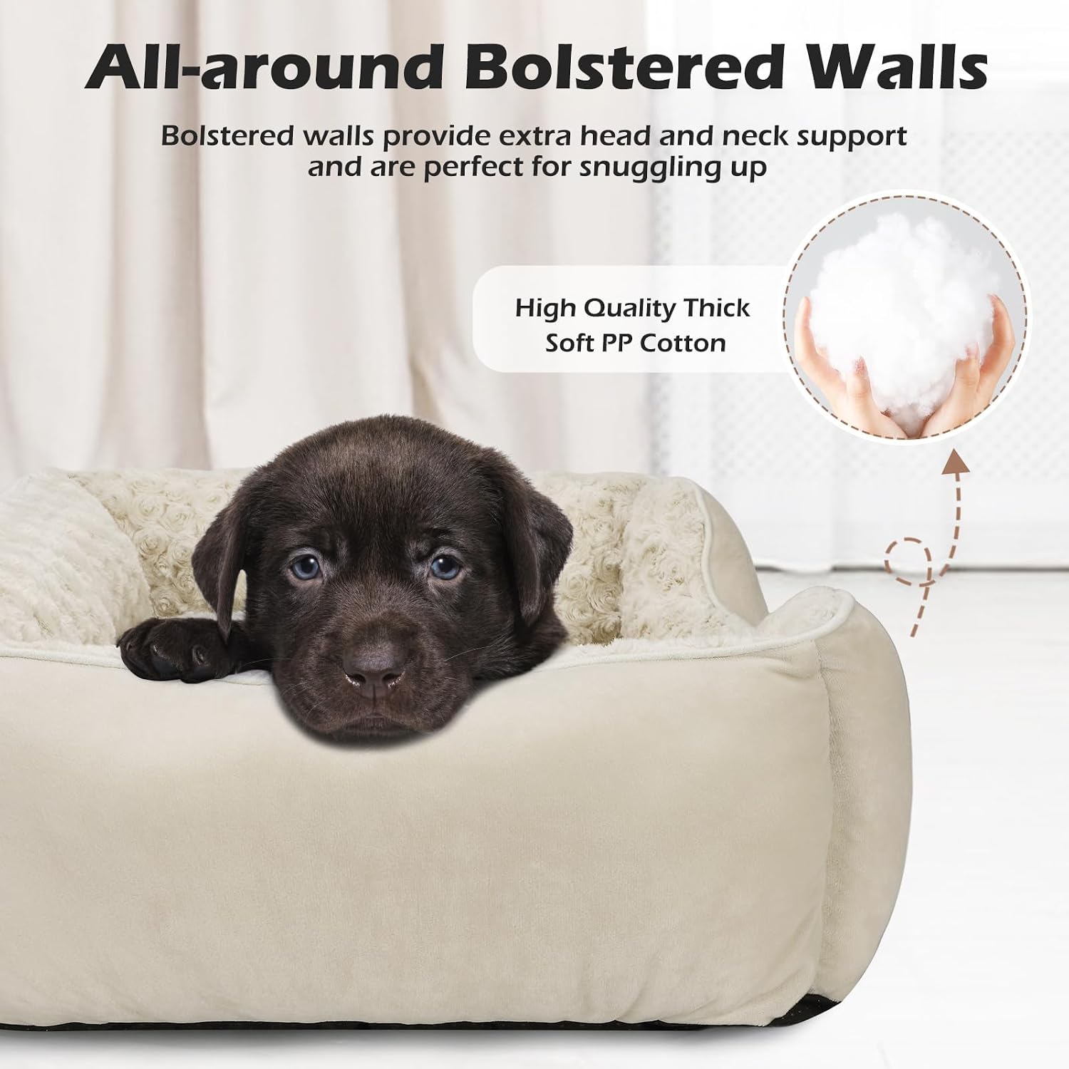 Large Dog Bed Rectangle Washable Orthopedic Soft Calming Sleeping Durable Pet Cuddler with Anti-Slip Bottom thumbnail
