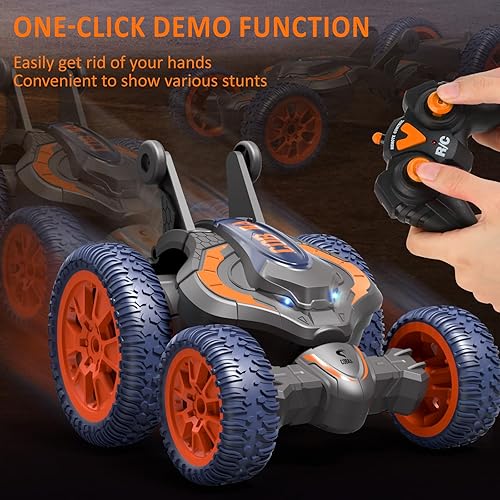 Miniatura 6 de Auto de control remoto, autos RC de 2.4 GHz para niños de 6 a 12 años, rotación de 360 grados, con control remoto de acrobacias rápidas, con luces