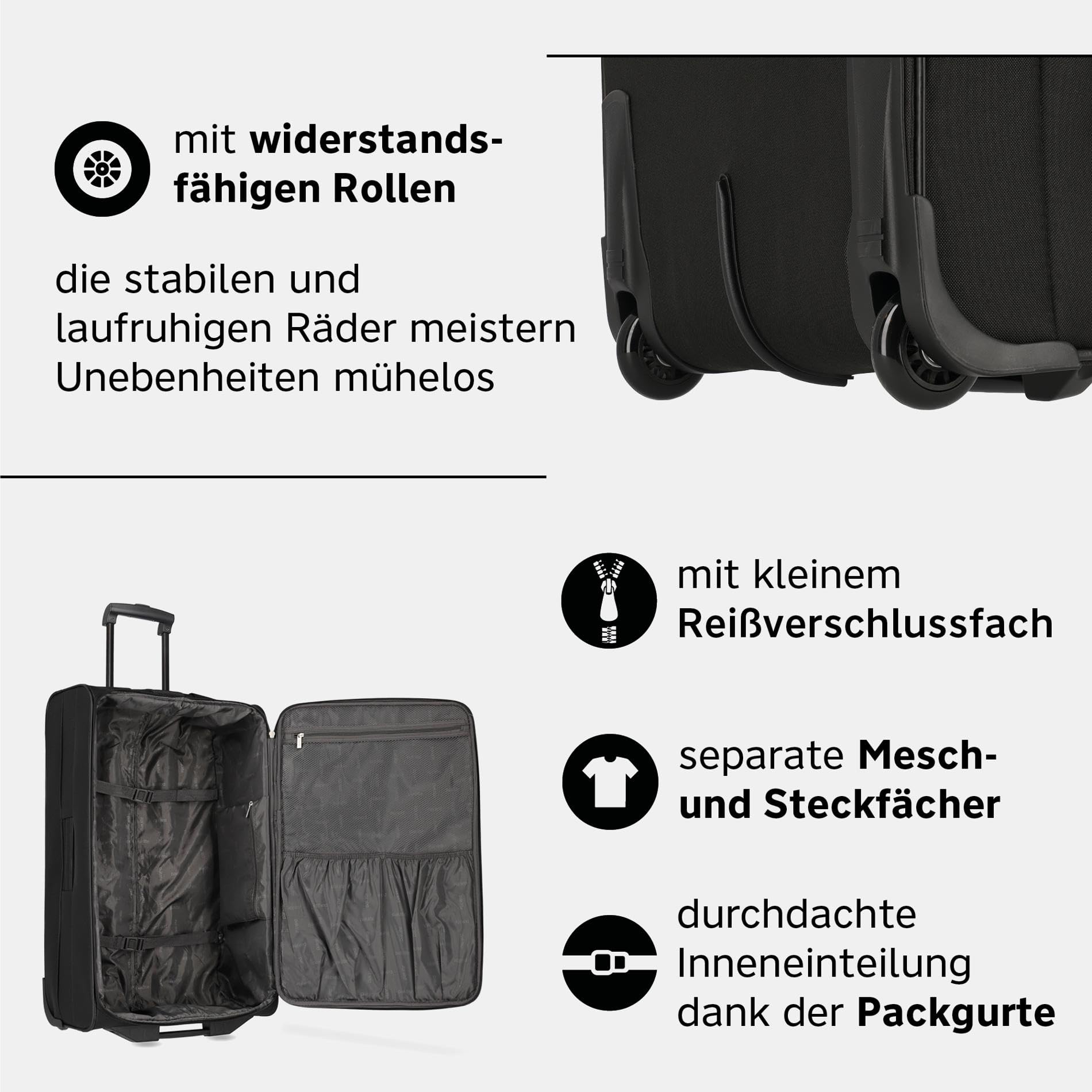 Orlando paklite Reisekoffer 73 cm 80 Liter Rollkoffer groß Weichschalen Trolley