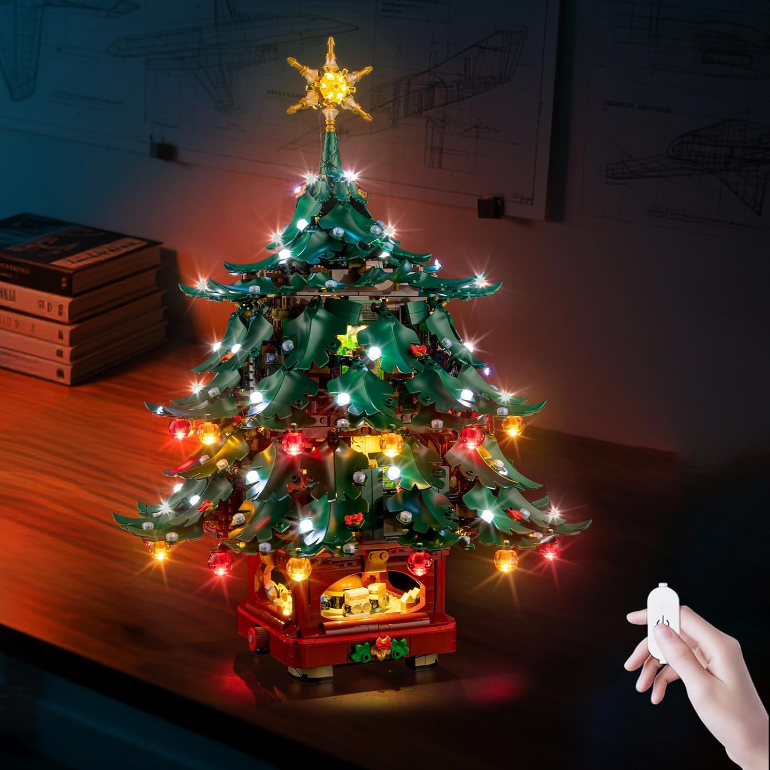 Kyglaring LED Light Kit Compatible with Lego Family Christmas Tree 41843 Building Blocks, Upgrade Touch Control & Dimming, Lighting Accessories for Lego 41843 Model Set, Lights Only, Touch Version