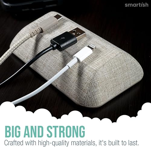 Miniatura 3 de Smartish Soporte magnético para cables, organizador de cables más grande con clips magnéticos para gestión de cargadores en escritorio, mesita de
