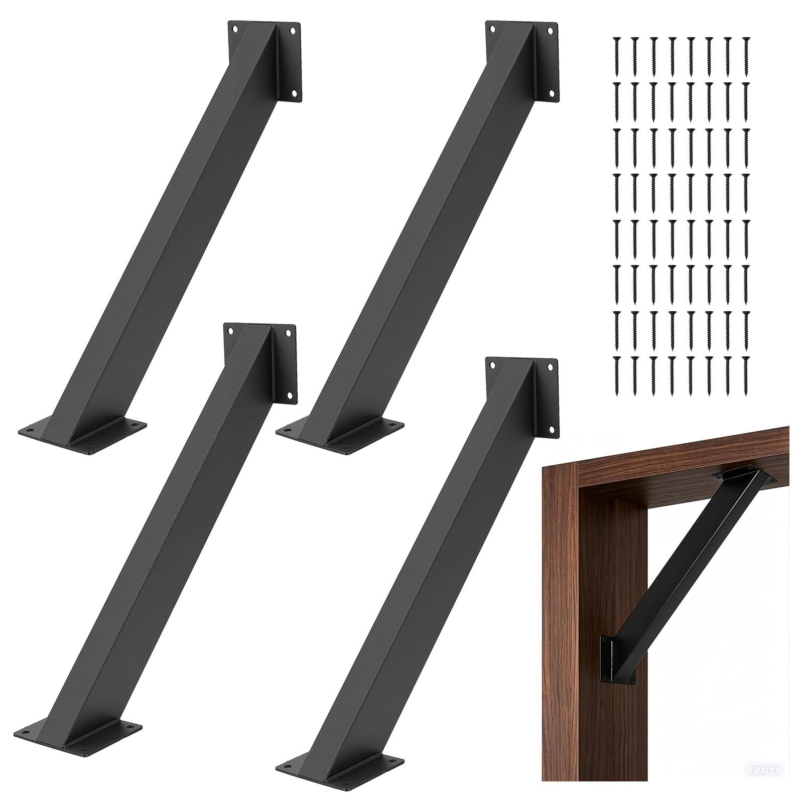 Équerres D'angle à 45 Degrés, 4PCS Support Poteau pour Pergola Bois