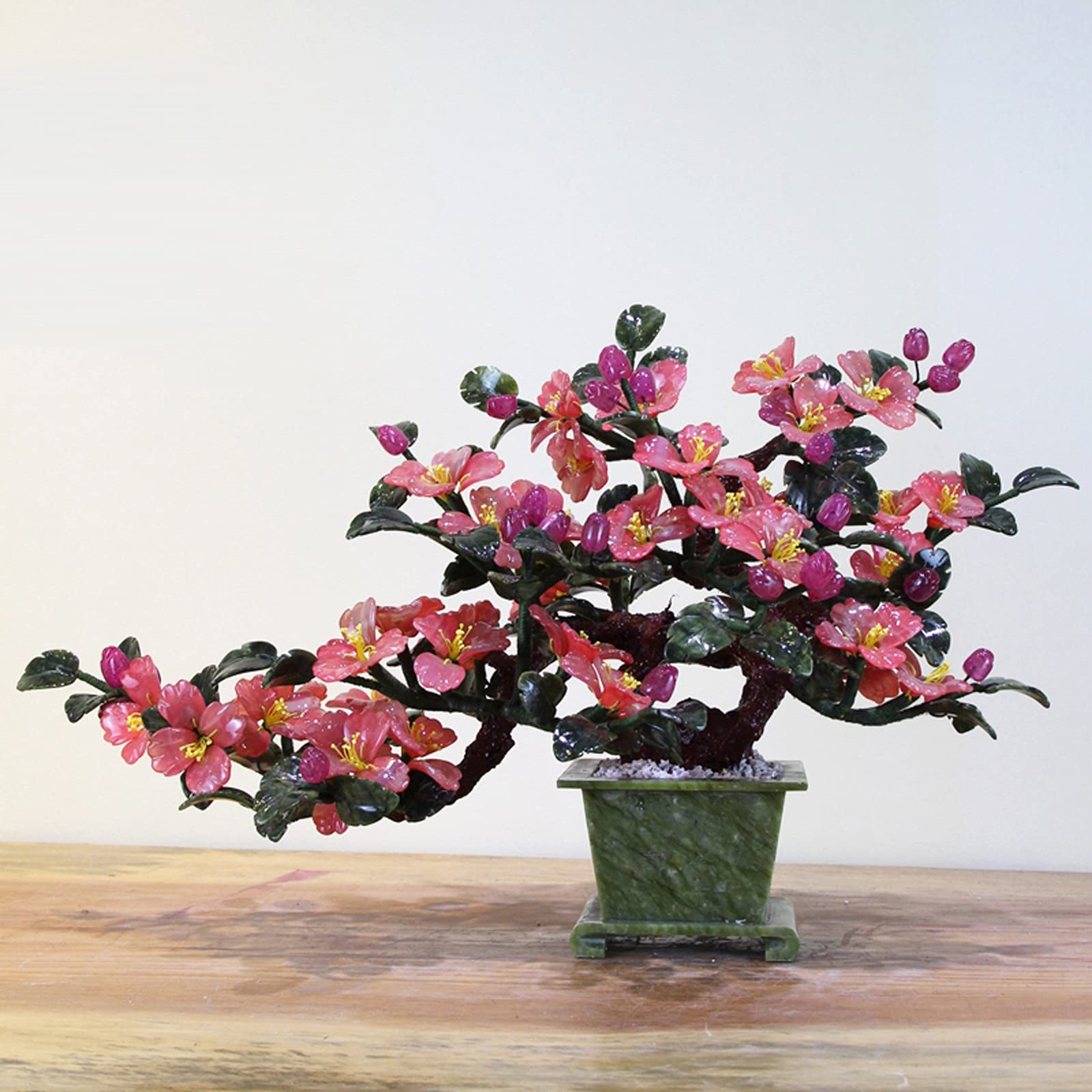 WDSOPK Artificial Plants Artificial Bonsai Living Room Jade Peony Flowerpot Ornaments Fortune Tree Feng Shui Ornaments for Home Office Porch Lucky Gift Artificial Bonsai Tree (Color : B)