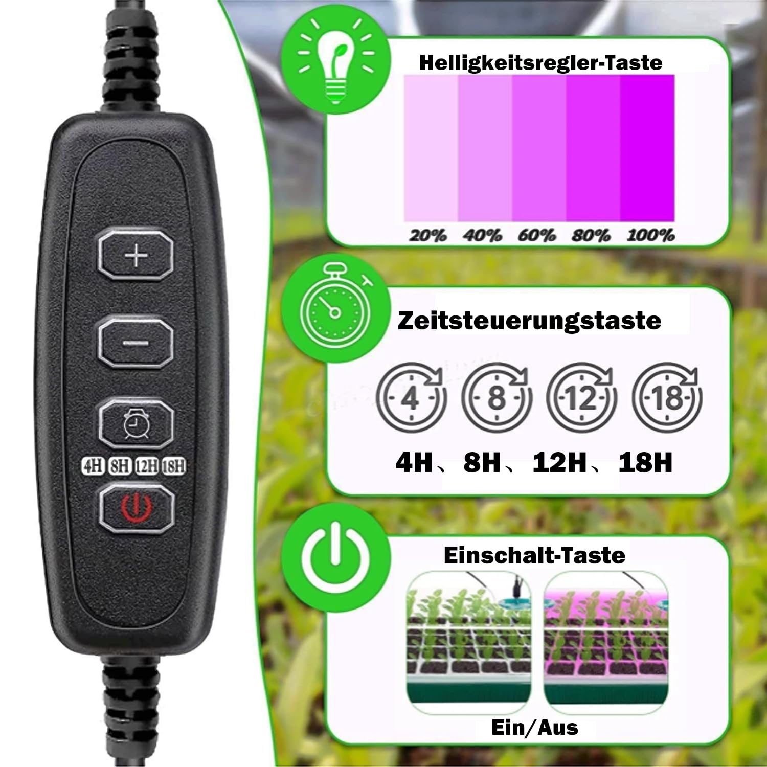 Generisch 6 Stück Mini Zimmergewächshaus Anzuchtkasten mit Pflanzenlampe | Mini Treibhaus Anzuchtkasten mit LED Dimmbare Anzuchtlampe Zur Keimung Von Sämlingen, Verdicken Tabletts Anzuchtschale