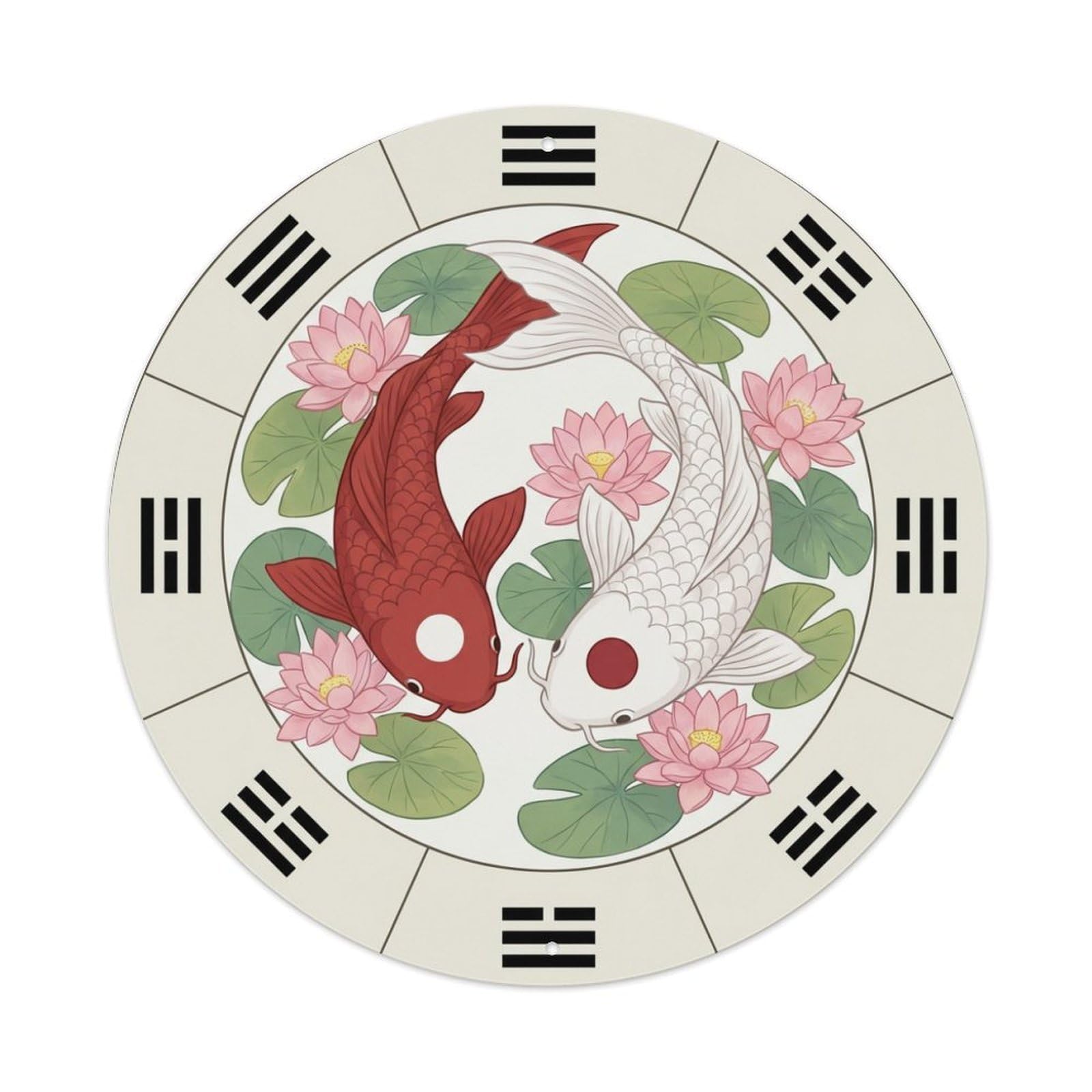 Metal Tin Sign Tai Chi Koi Fish Zen Enlightenment