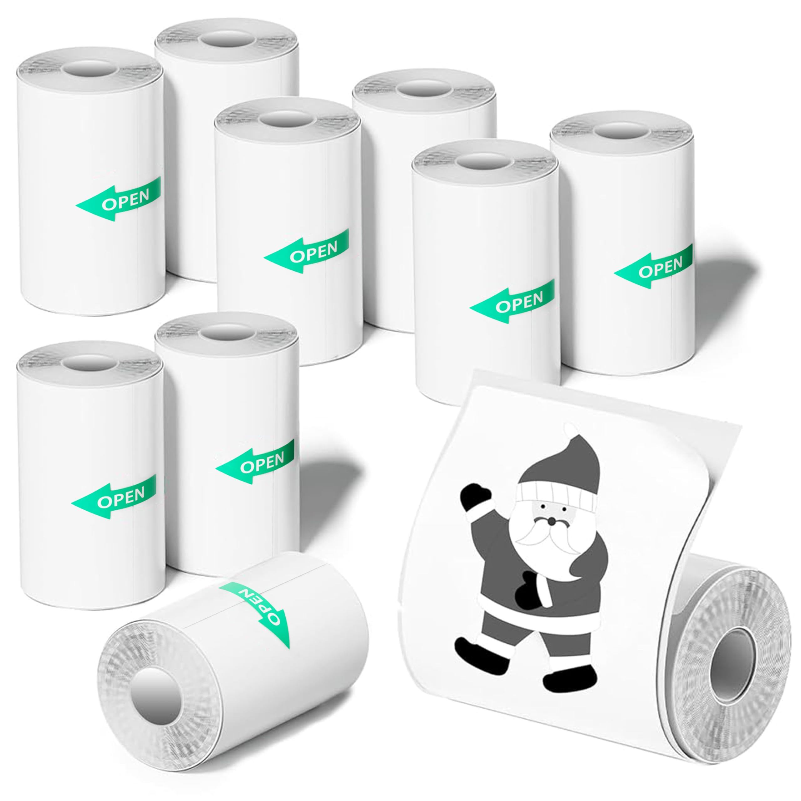 10 Rolls Mini Thermal Printer Sticker Paper, 57 X 25mm, Mini Pocket Printer Sticker Paper for Most Kids Instant Camera, Kids Instant Camera Refill Mini Printer Paper