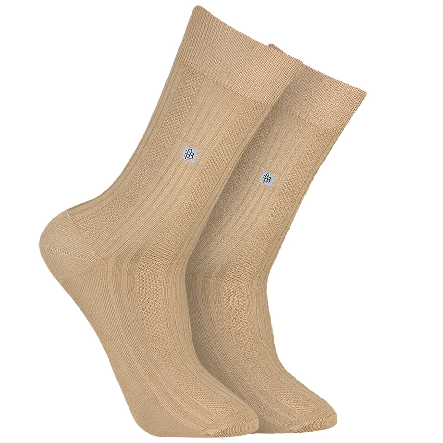 Sponsored Ad - Men's Cosmic Ribbed Formal Full Length Business/Office Premium Cotton Socks Giftbox- Cream