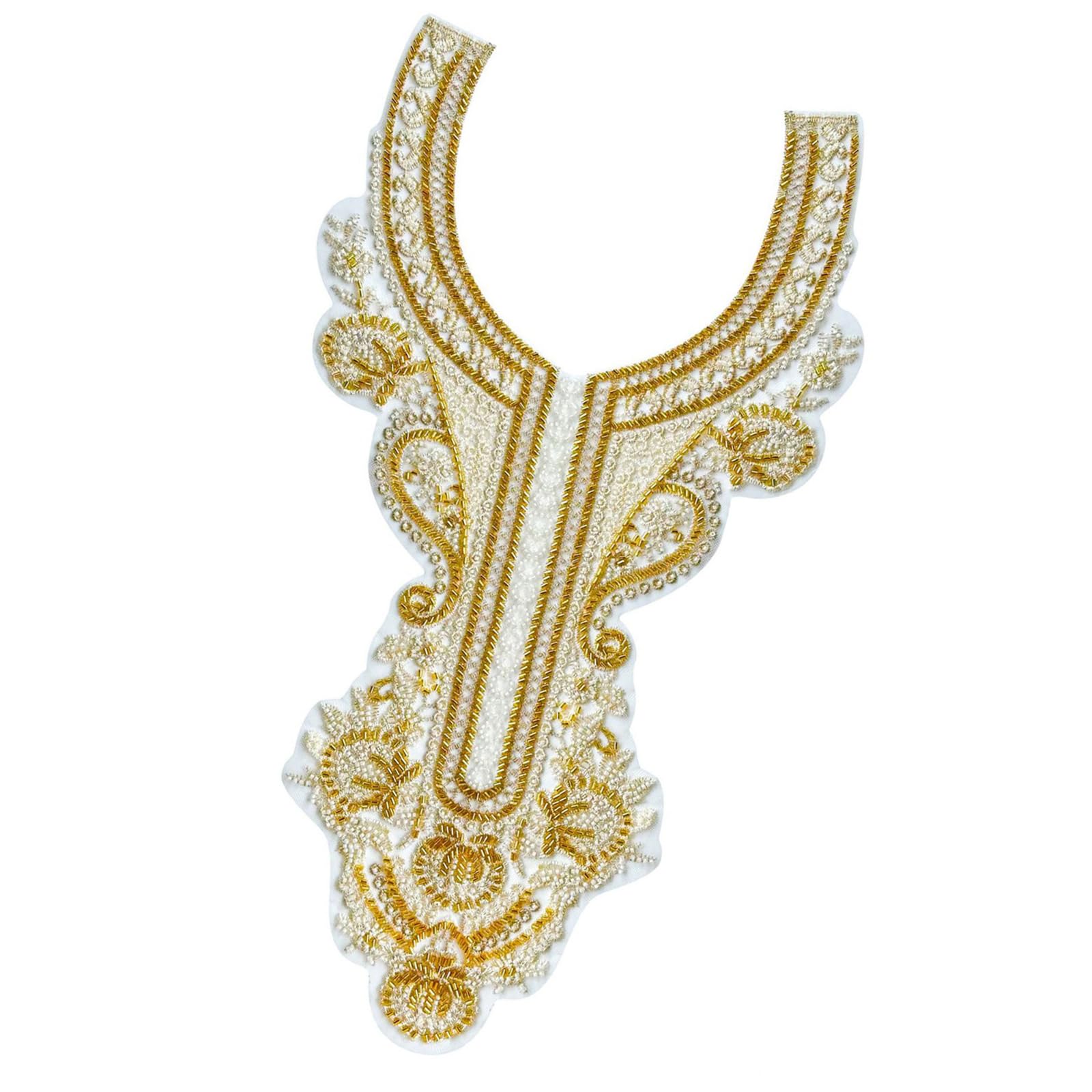 Kalttoy Applique Sew on Collar Patches for Wedding Dress Decoration Embroidery Beads Sew on Patches Applique Lace Appliques