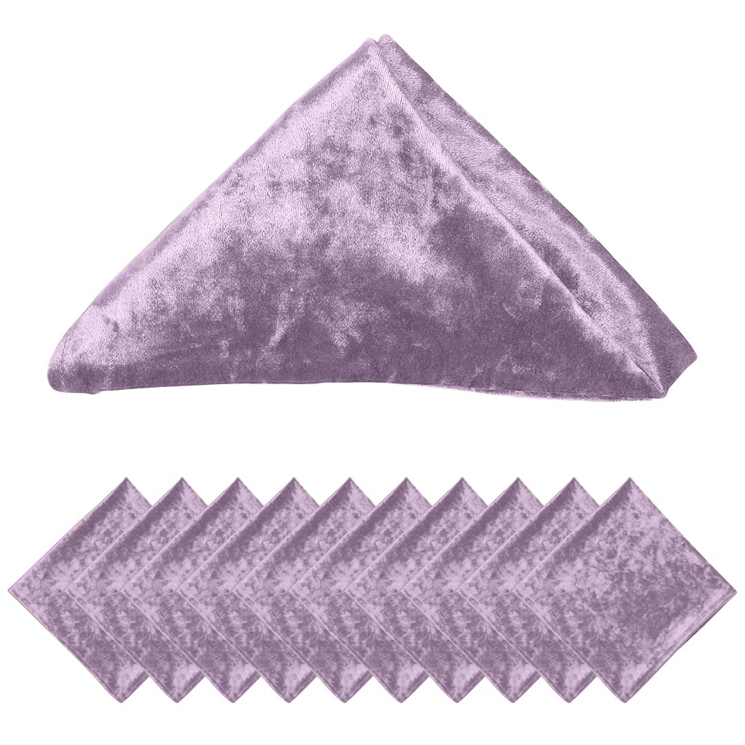 Koyal Wholesale Velvet Napkins for Wedding Table Decorations, Reception Table Settings, Home Décor, Catering Linens, Serving and Dining, 10-Pack, 20 x 20-Inches (Mauve)